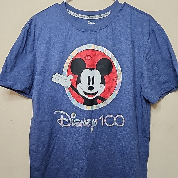 Mickey Mouse Disney 100 Year Celebration Front and Back Design M Blue T-shirt - Picture 7 of 7